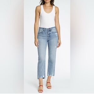 Pistola Charlie High-Rise Straight Leg Jean Ruthless Light Wash  Distressed